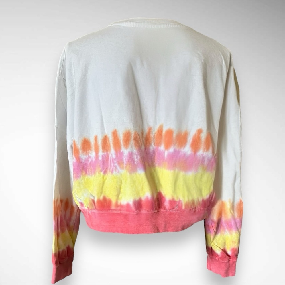 BLOOM + POP Women's Cropped White And Tie Dye Sweatshirt Large‎ | EUC - Picture 3 of 6